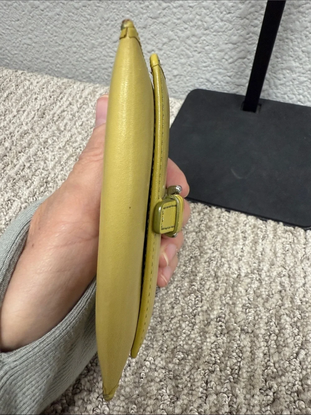 Vintage Coach Yellow Leather SoHo Buckle-Front Wallet